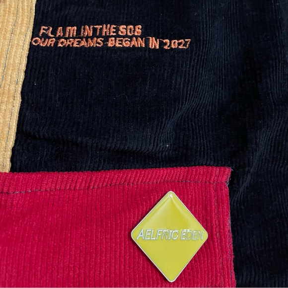 New Coursemys Aelfric Eden Men's L 90s Patchwork Multicolor Corduroy Cargo Pants - Picture 3 of 14